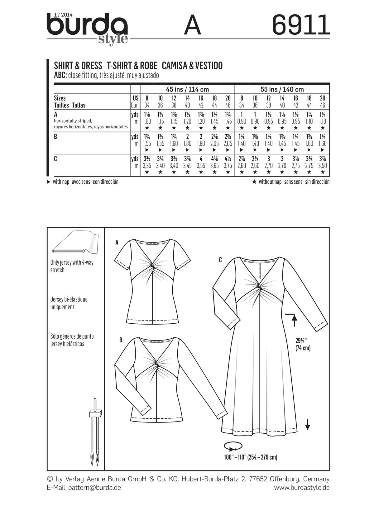Burda Style Dresses: Stylish Sewing Pattern for Fashion Enthusiasts B6911