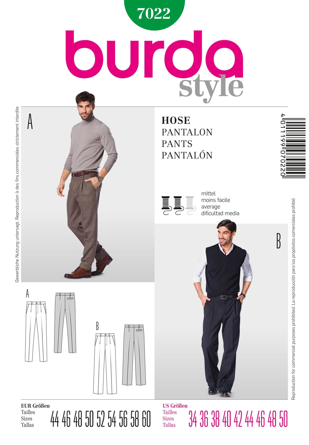 Burda Style Stylish Pant Sewing Pattern for Fashion Enthusiasts B7022