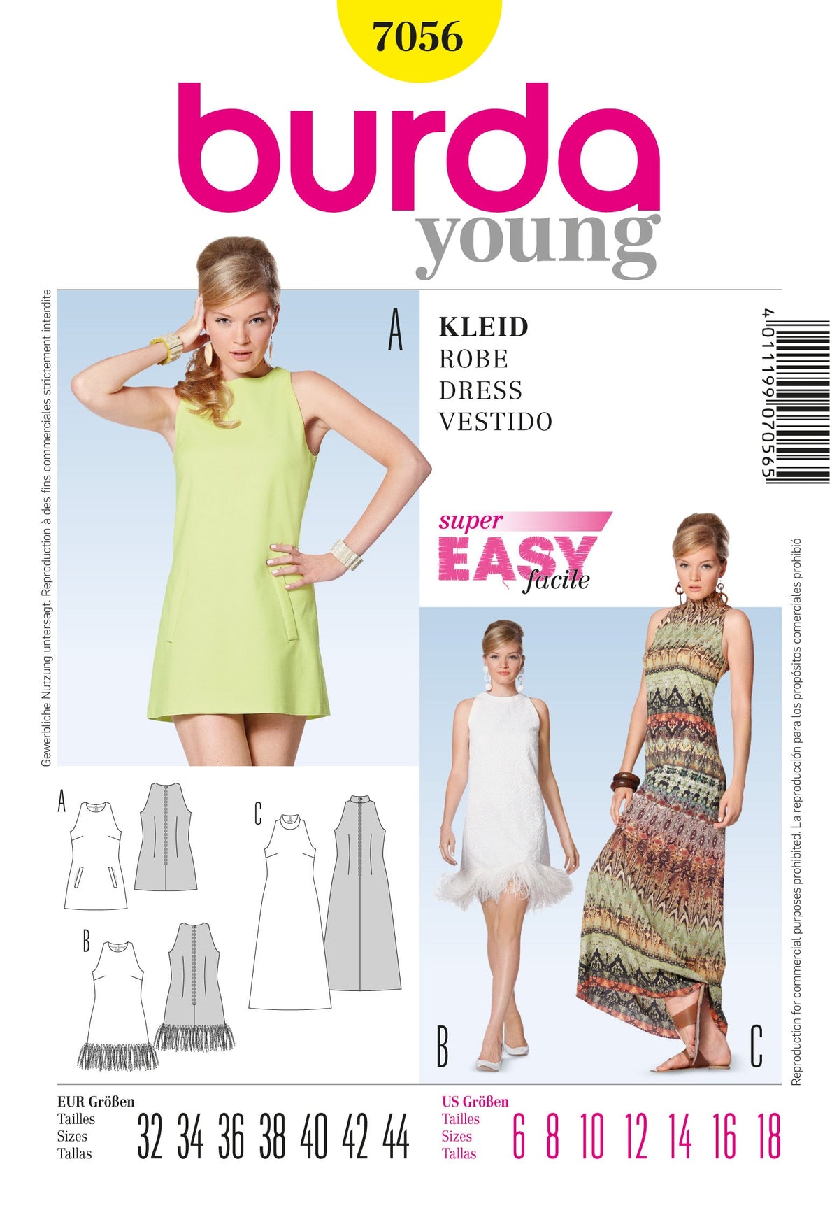 Burda Style Dress Design for Stylish Creations - Sewing Pattern B7056