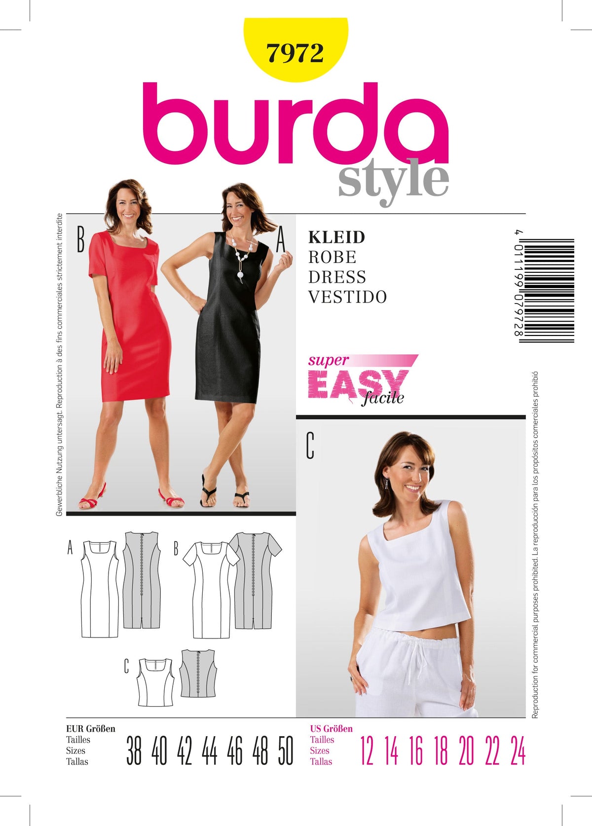 Burda Style Dress Sewing Pattern for Stylish Creations B7972