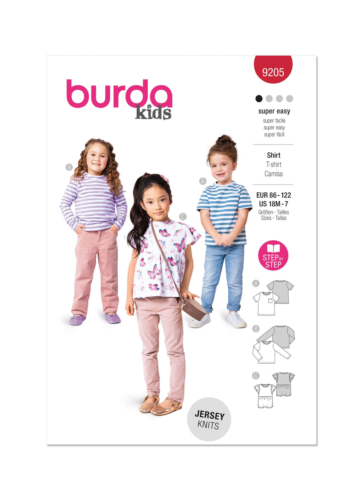 Burda Style Toddlers' T-Shirt Sewing Pattern B9205