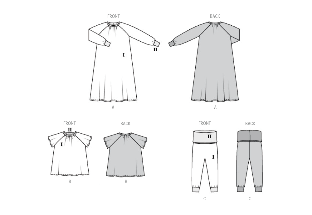 Burda Style Children's Sleepwear Sewing Pattern Guide B9218