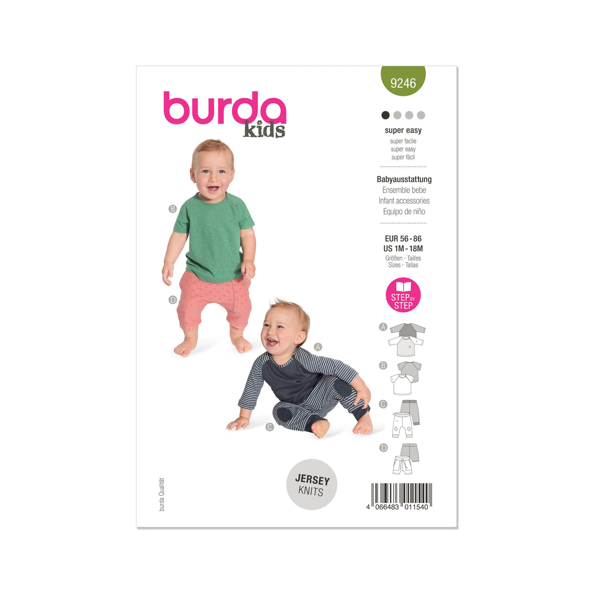 Burda Style Babies' Clothes Sewing Pattern for Stylish Outfits B9246