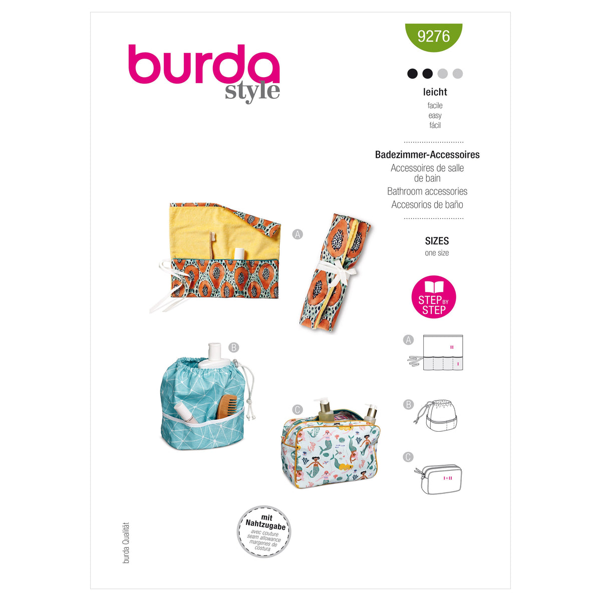 Burda Style Bathroom Accessories Sewing Pattern B9276