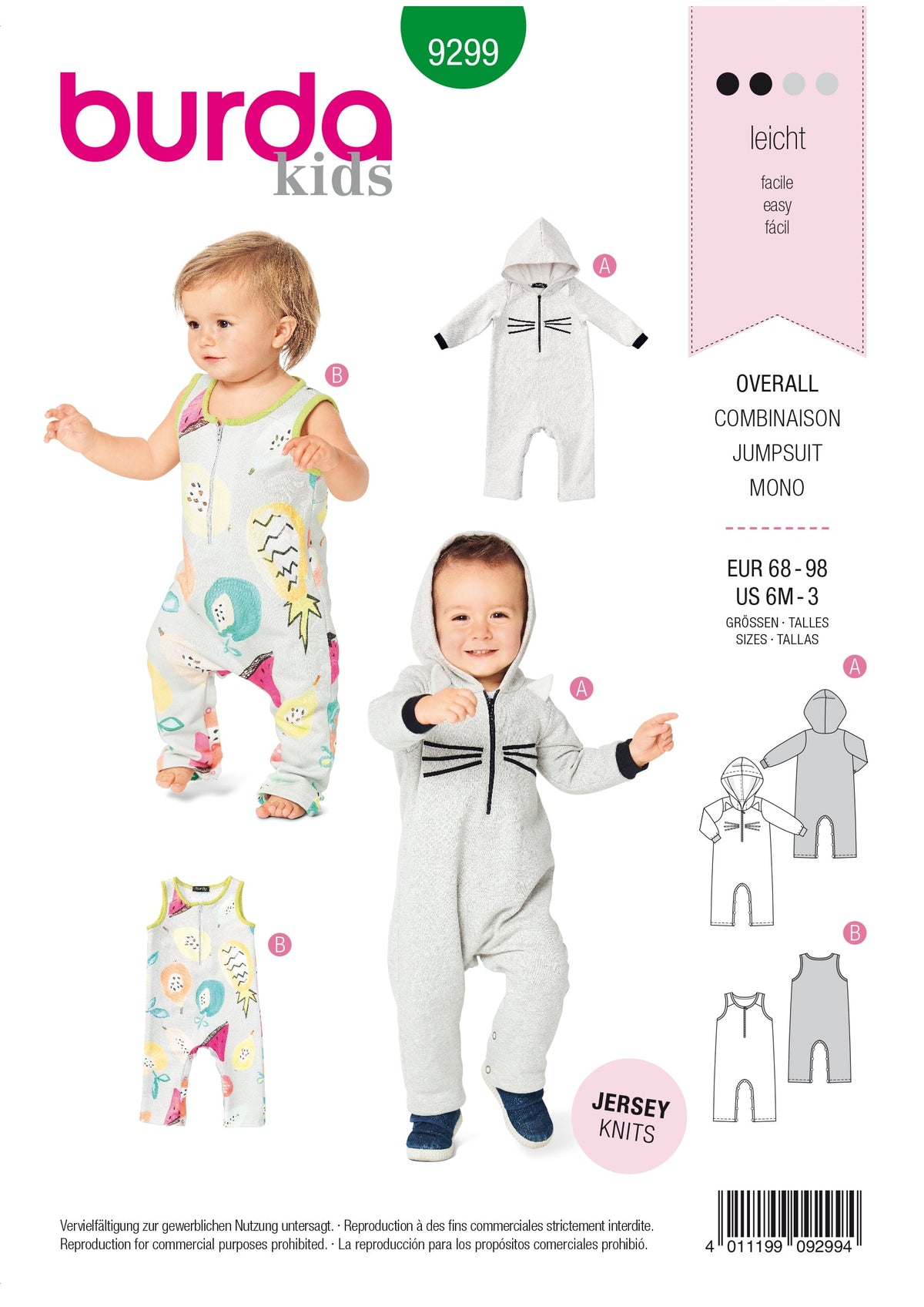 Burda Style Toddler Sportswear Sewing Pattern for Stylish Kids B9299