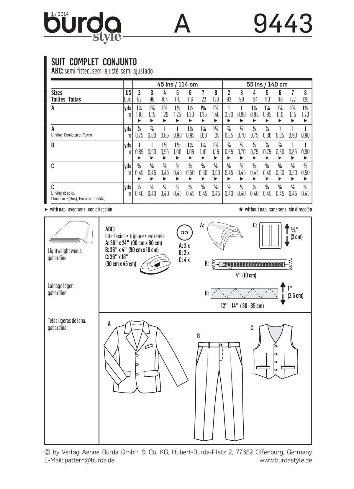 Burda Style Evening Wear Sewing Pattern for Elegant Creations B9443