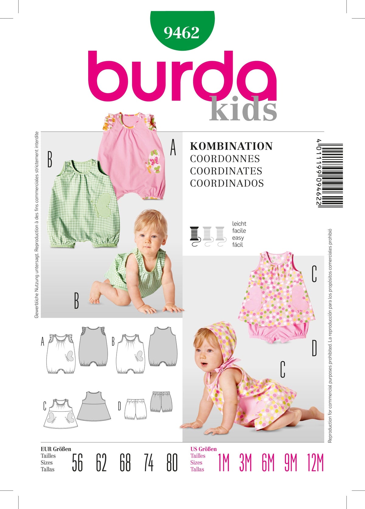 Burda Style Kids Coordinates Sewing Pattern for Stylish Creations B9462