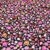 Cerise on Black Mini Flowers