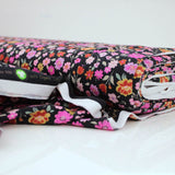 Cerise on Black Mini Flowers