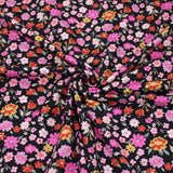 Cerise on Black Mini Flowers