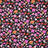 Cerise on Black Mini Flowers