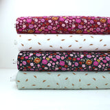 Cerise on Black Mini Flowers