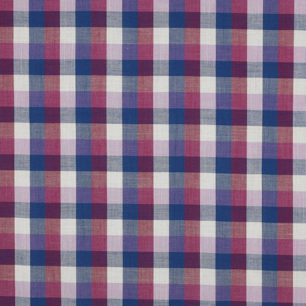 Beth Check Cotton Yarn-Dyed Dressmaking Fabric - Navy & Pink