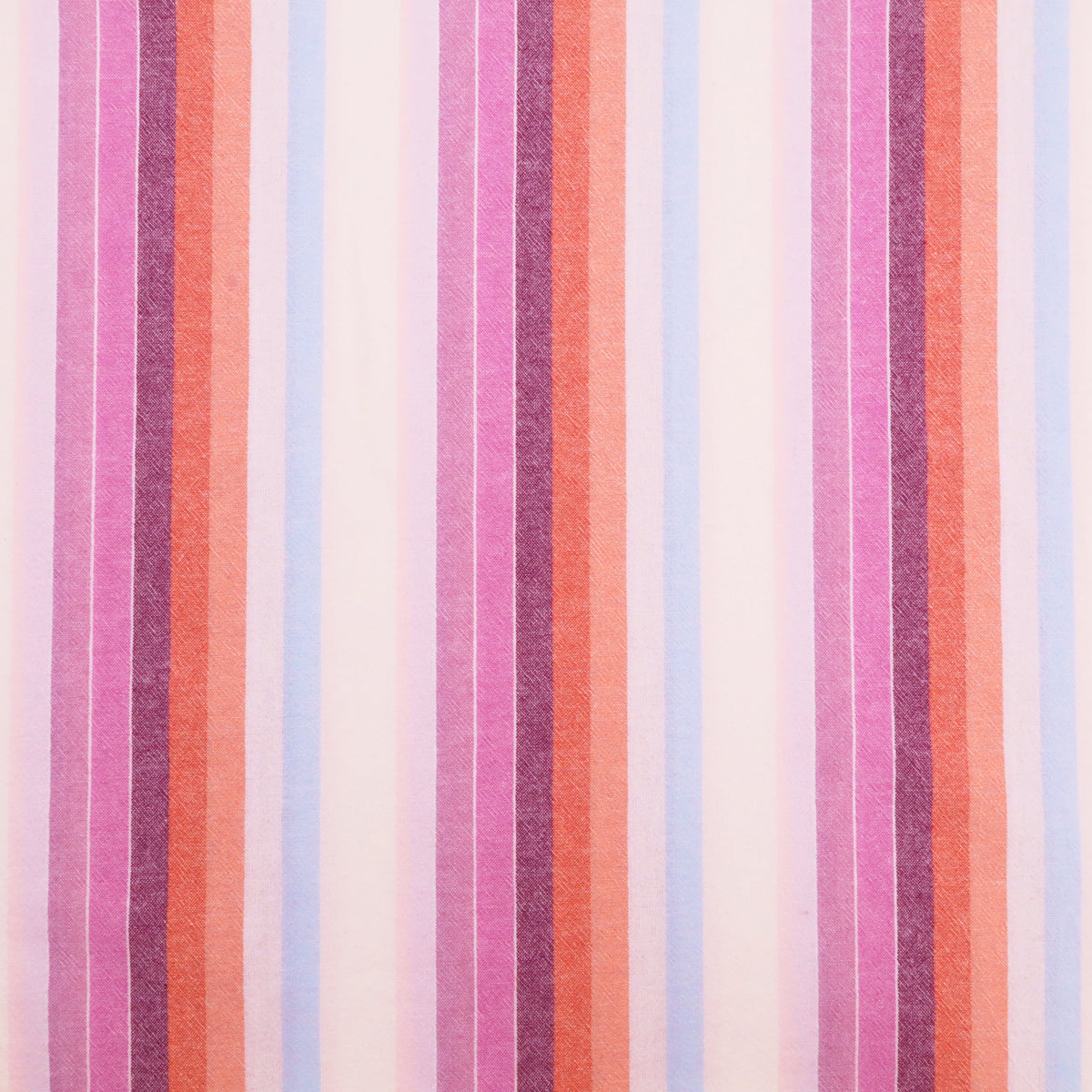Blanche Yarn Dyed Washed Cotton Striped Dressmaking Fabric - Multi Lilac