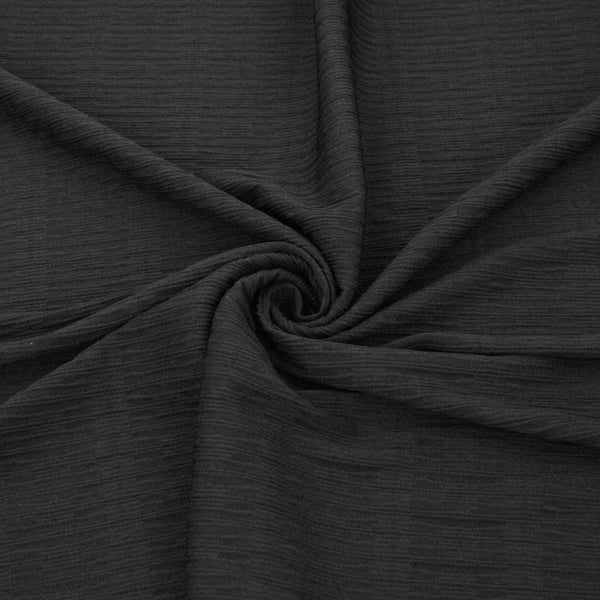 Blister Ripple Stretch Jersey Knit - Black