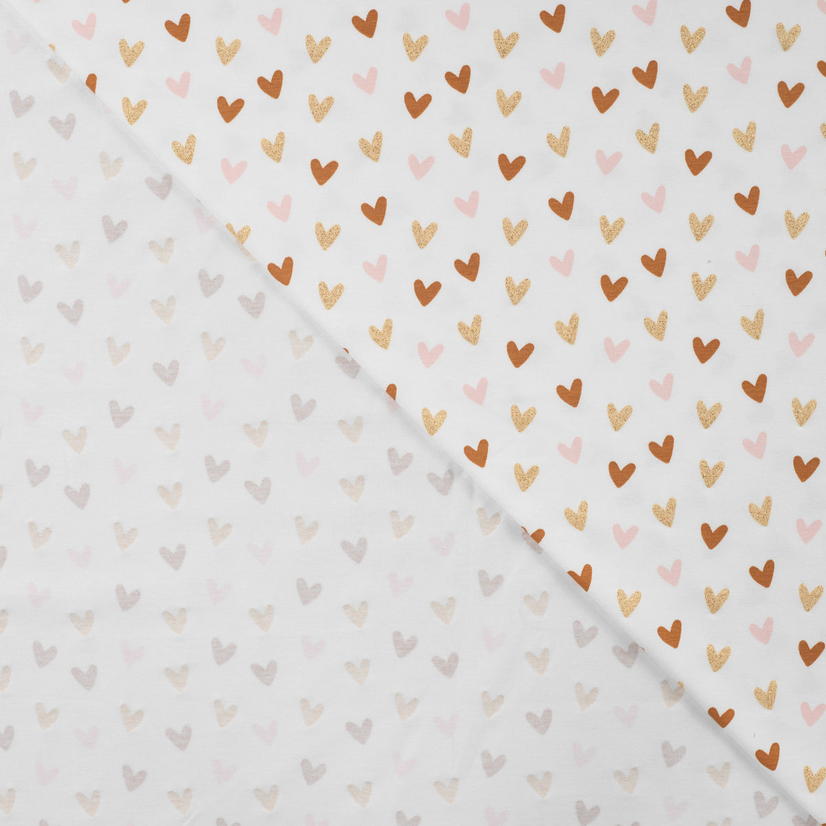 Bonnie Printed Cotton Jersey Dressmaking Fabric - Glitter Hearts
