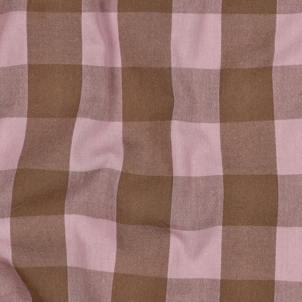 Verona Checked Yarn-Dyed Cotton Dressmaking Fabric - Pink & Brown