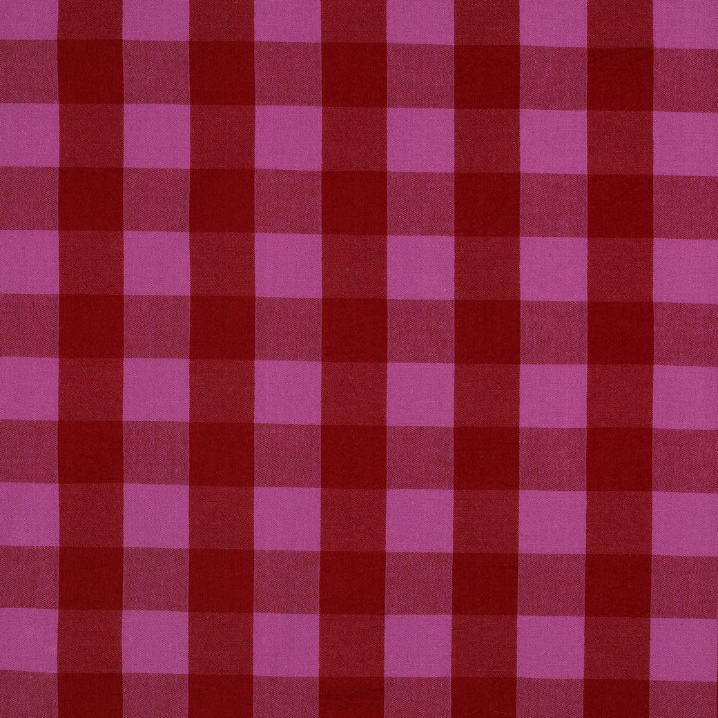 Verona Checked Yarn-Dyed Cotton Dressmaking Fabric - Red & Fuchsia