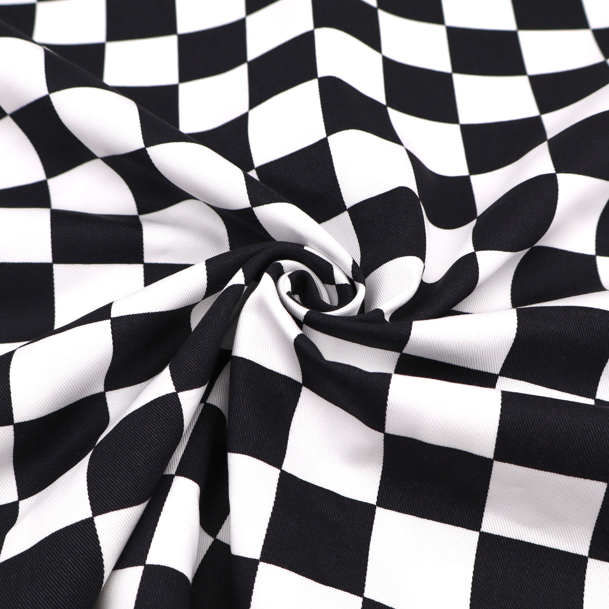 Checkered 100% Cotton Drill Craft Material - Chefs Black & White