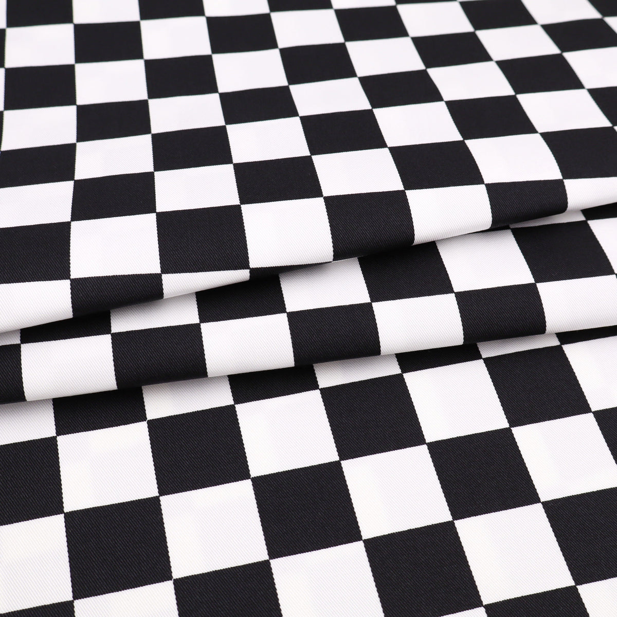 Checkered 100% Cotton Drill Craft Material - Chefs Black & White