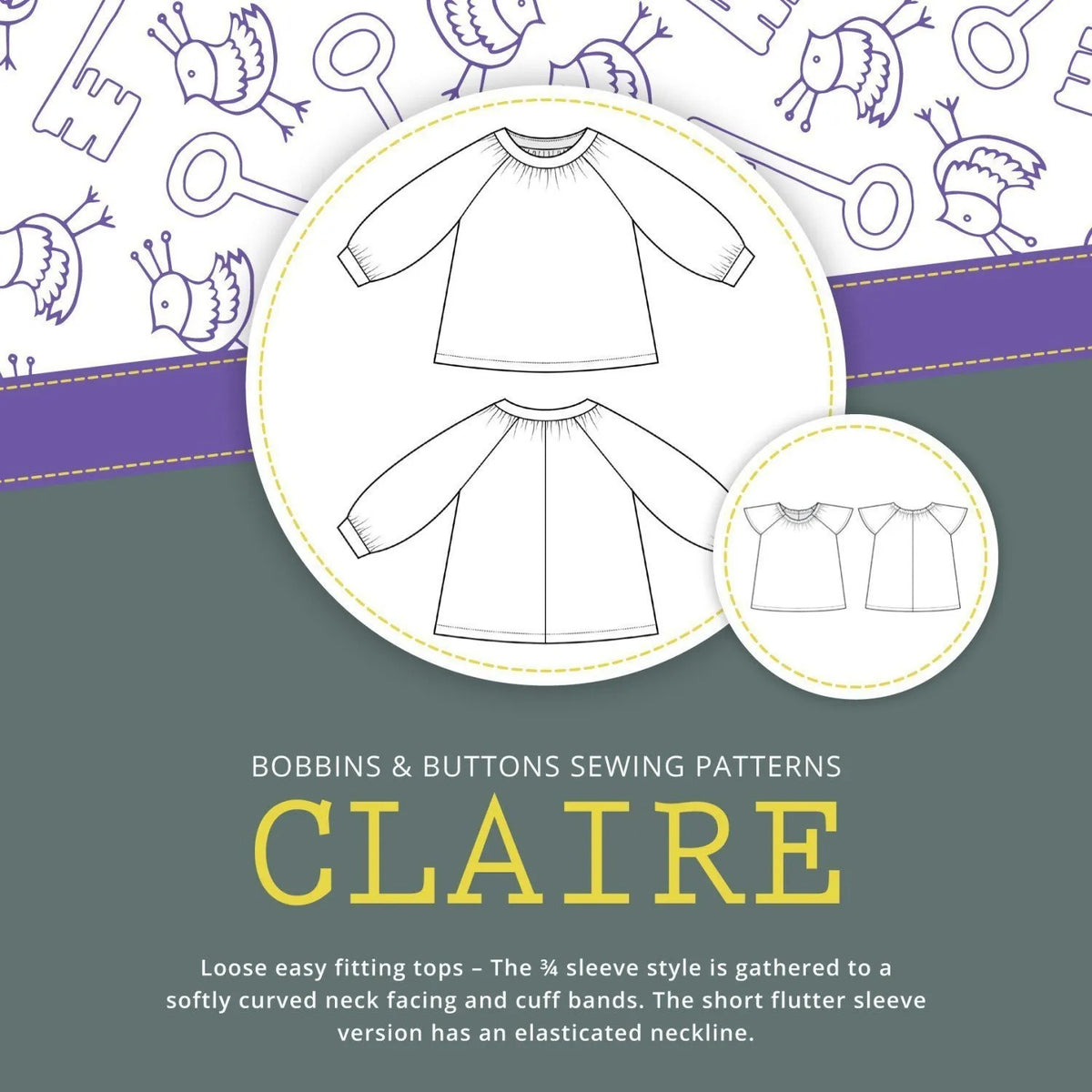Claire Ladies Tops Sewing Pattern Sizes 6–22 - By Bobbins & Buttons