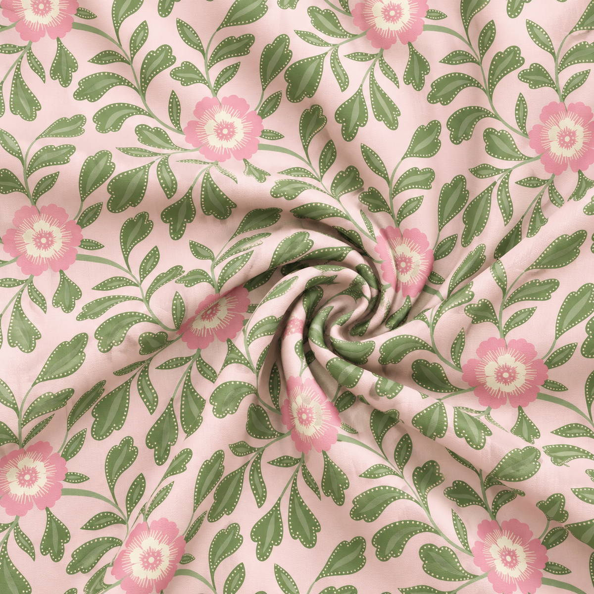 Cloud9 Summer Garden Organic Cotton Quilting Fabric - Garden Whispers Pink