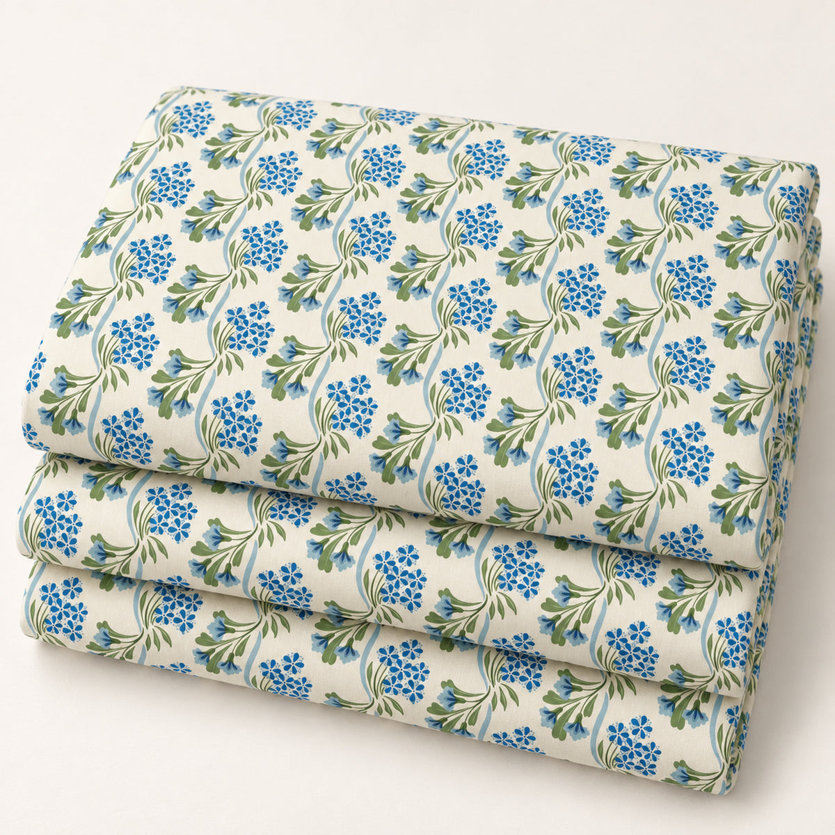 Cloud9 Summer Garden Organic Cotton Quilting Fabric - Heritage Garden Blue