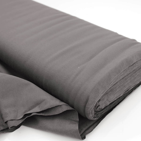 Cotton Jersey Plain/Solid OEKO-TEX Stretch Fabric Material Charcoal Dark Grey