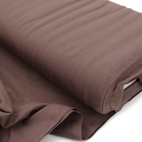Cotton Jersey Plain/Solid OEKO-TEX Stretch Fabric Material Chocolate Brown