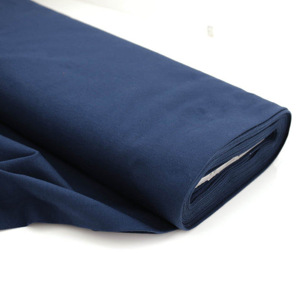 Cotton Jersey Plain/Solid OEKO-TEX Stretch Fabric Material Deep Navy