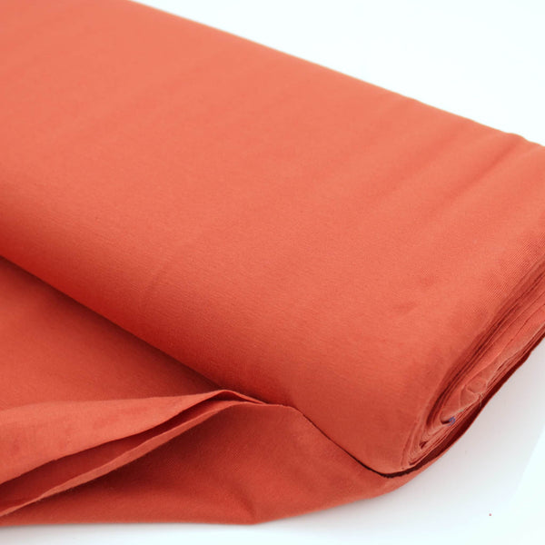 Cotton Jersey Plain/Solid OEKO-TEX Stretch Fabric Material Rust