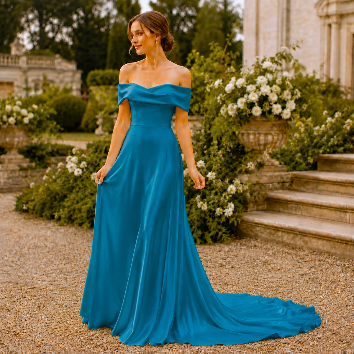 Mulberry Pure 100% Silk 22 Momme Luxury Bridal Fabric - Turquoise