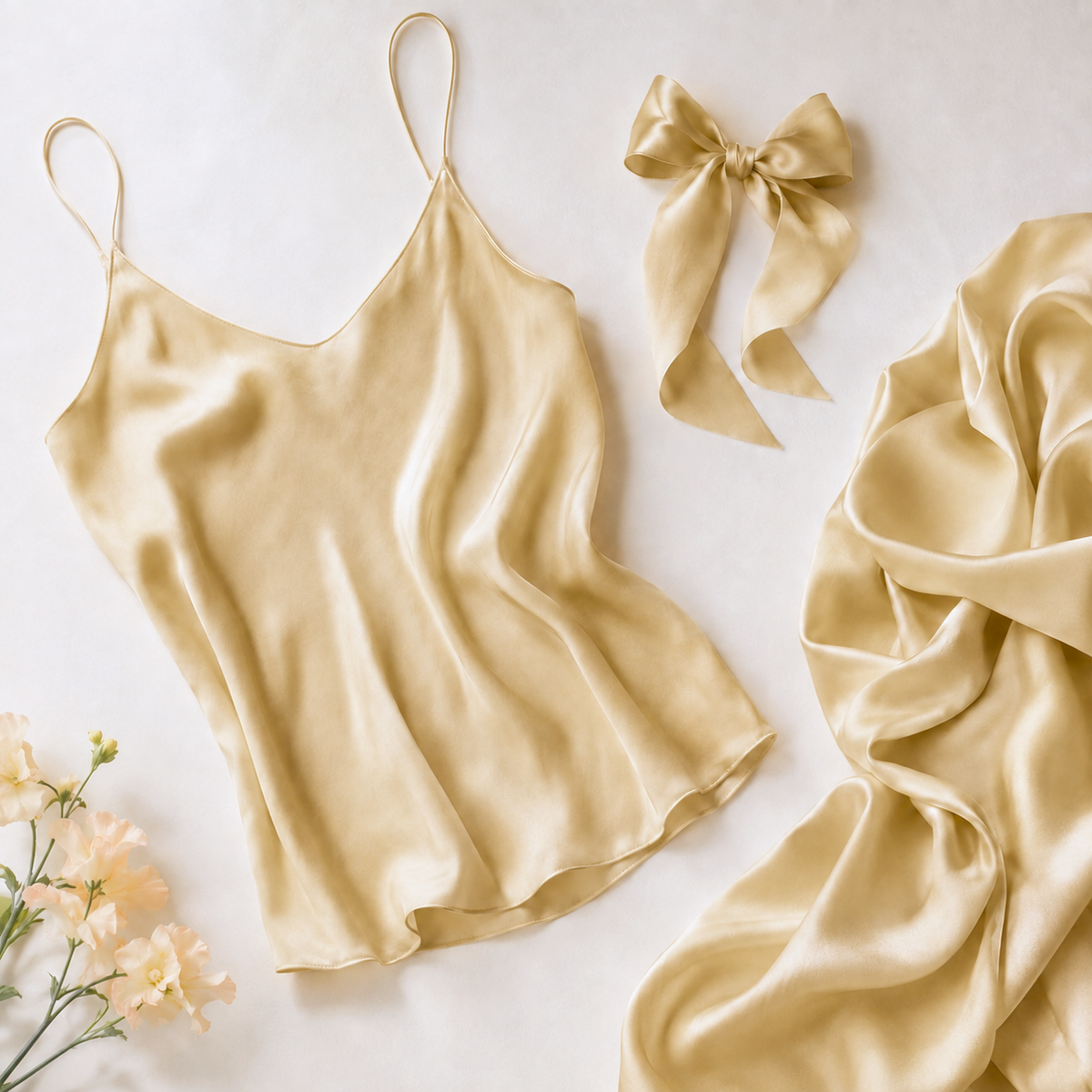 Mulberry Pure 100% Silk 22 Momme Luxury Bridal Fabric - Gold