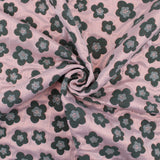 Daisy Embossed Jacquard Dressmaking Occasion Fabric - Daisy Flowers on Pink