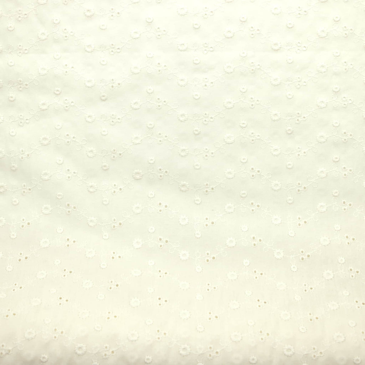 Evie 3 Hole Poly Cotton Broderie Anglaise Fabric Material Cream