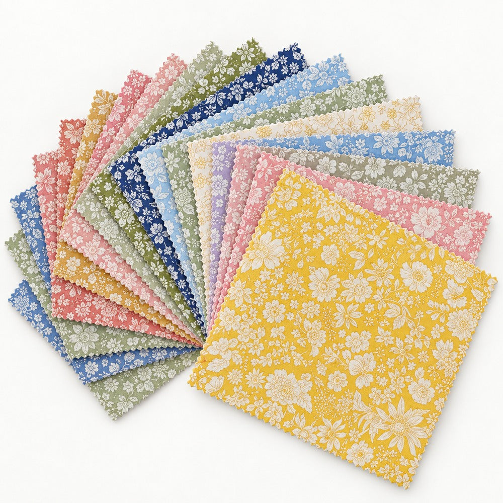 Liberty Emily Belle Lasenby Cotton 10'' Charm Square Quilting Pack - 40 pc 10 inch by 10 inch