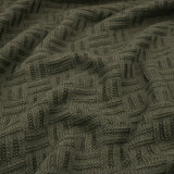 Carly Thick Cotton Knitted Jumper Sweater  - Check Army Green