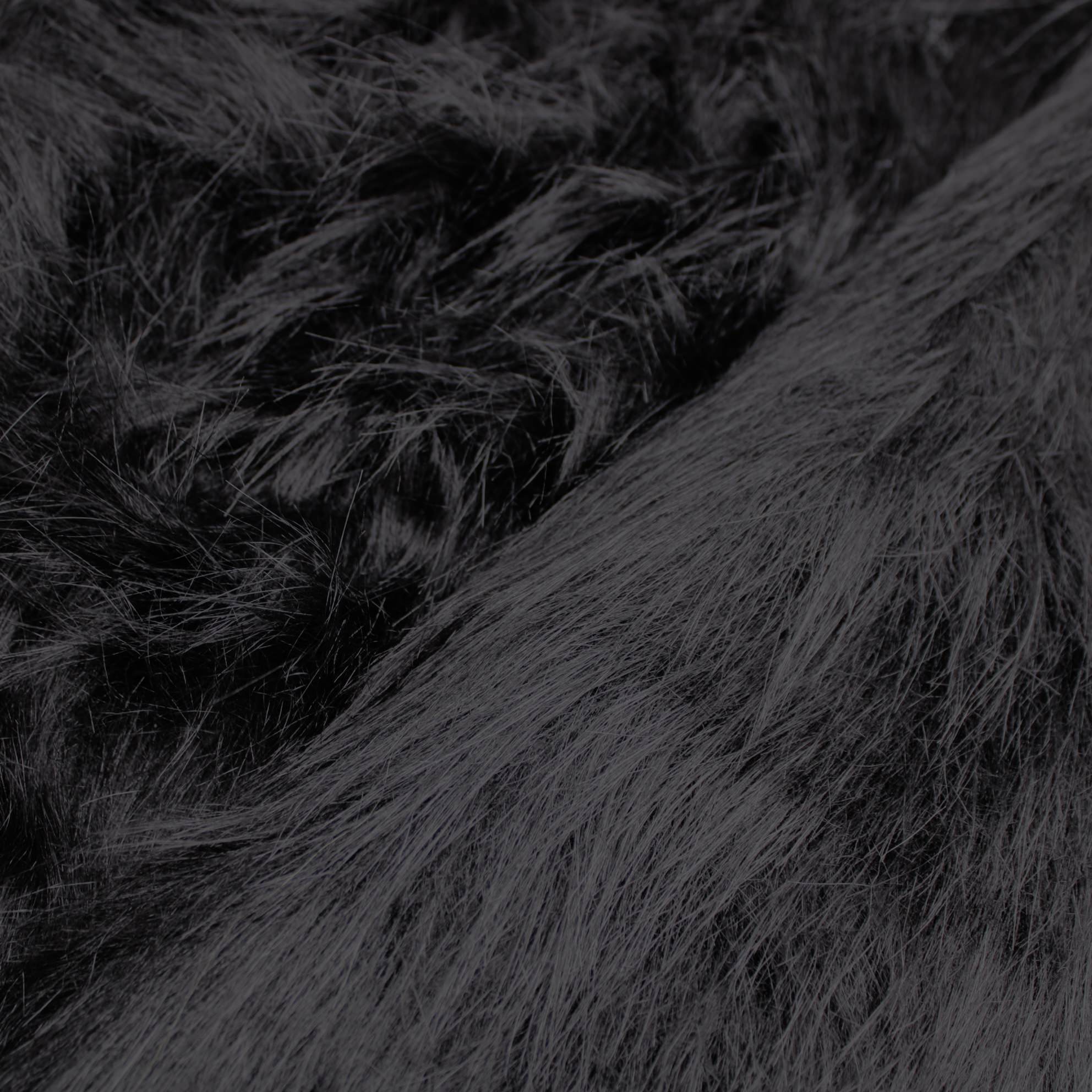 Faux Fur Soft Long Pile Fabric - Black – Lullabee Fabrics