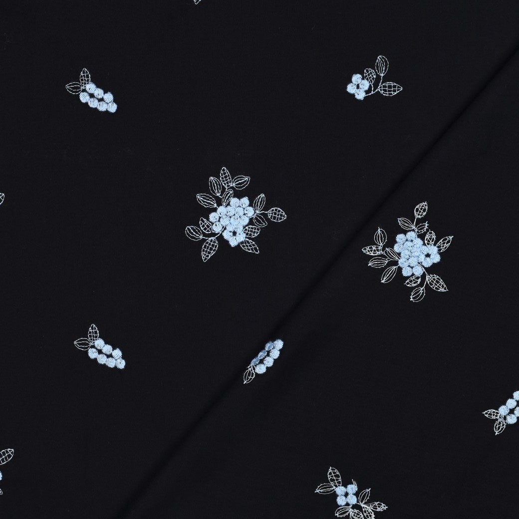 Black Blue Floral