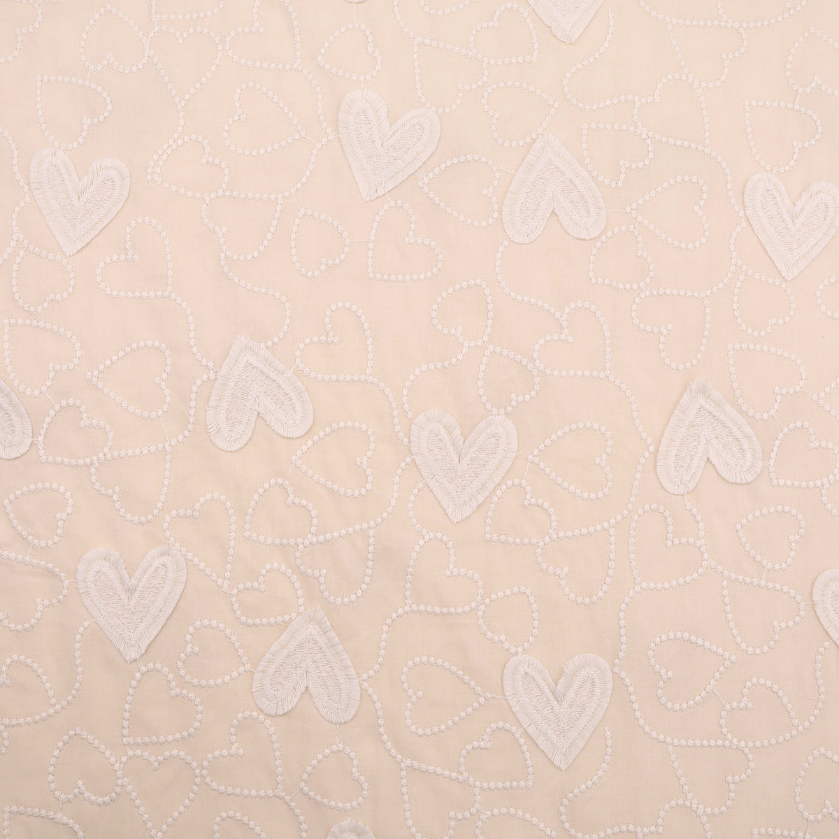 Fine Cotton Voile Embroidery Dressmaking Fabric - Hearts