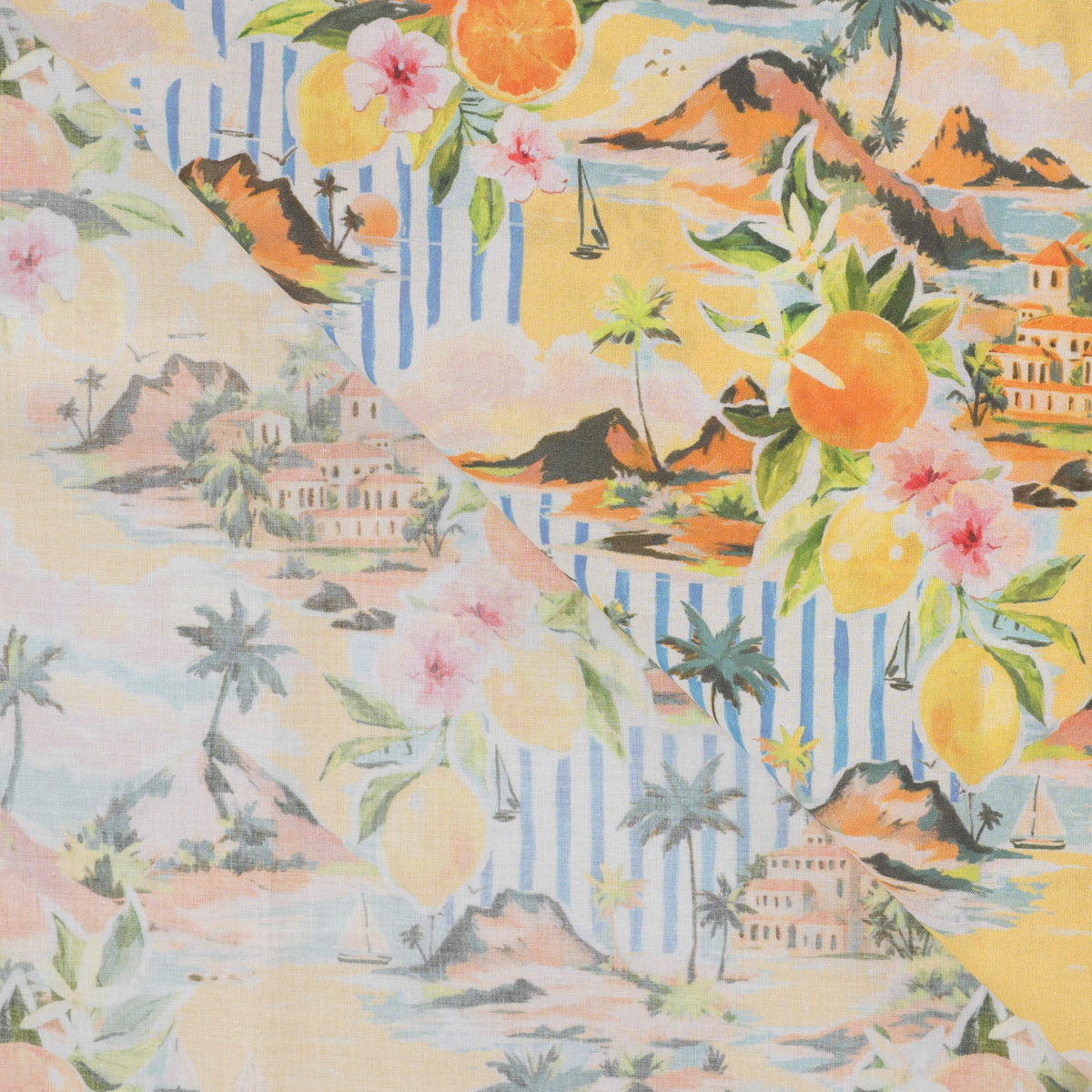 Fine Printed Cotton Voile Dressmaking Fabric - Mediterranean