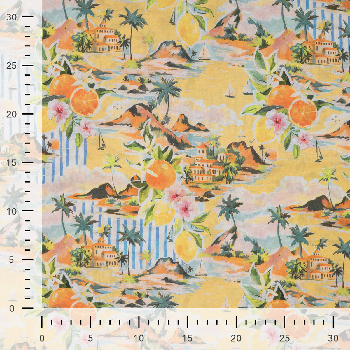 Fine Printed Cotton Voile Dressmaking Fabric - Mediterranean