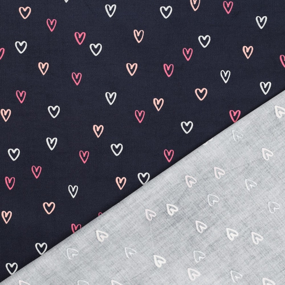 Navy Foil Hearts