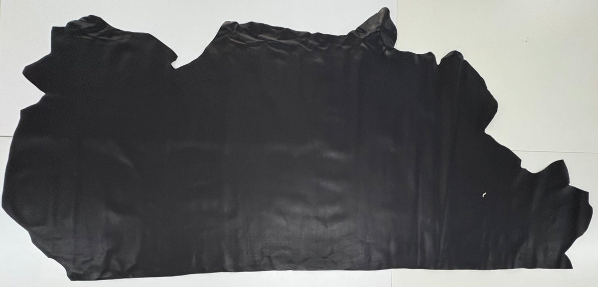 Genuine 100% Real Animal Side Cow Hide Leather for Bag Making Boots Upholstery - Black Matt 2/227