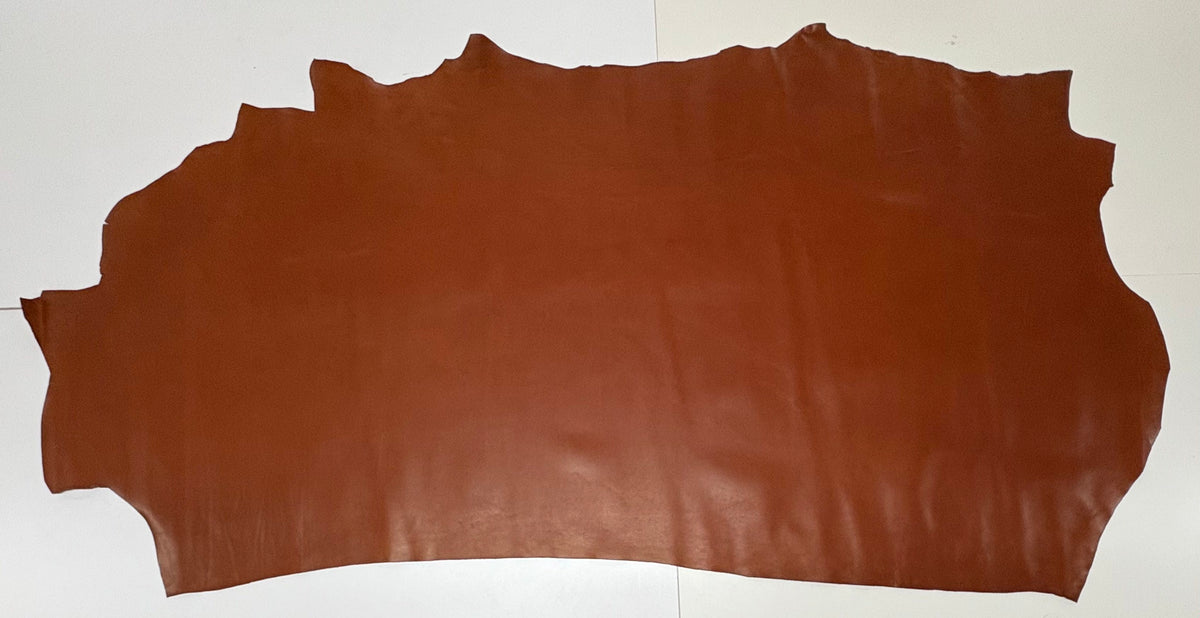 Genuine 100% Real Animal Side Cow Hide Leather for Bag Making Boots Upholstery - Brandy Brown 2/174