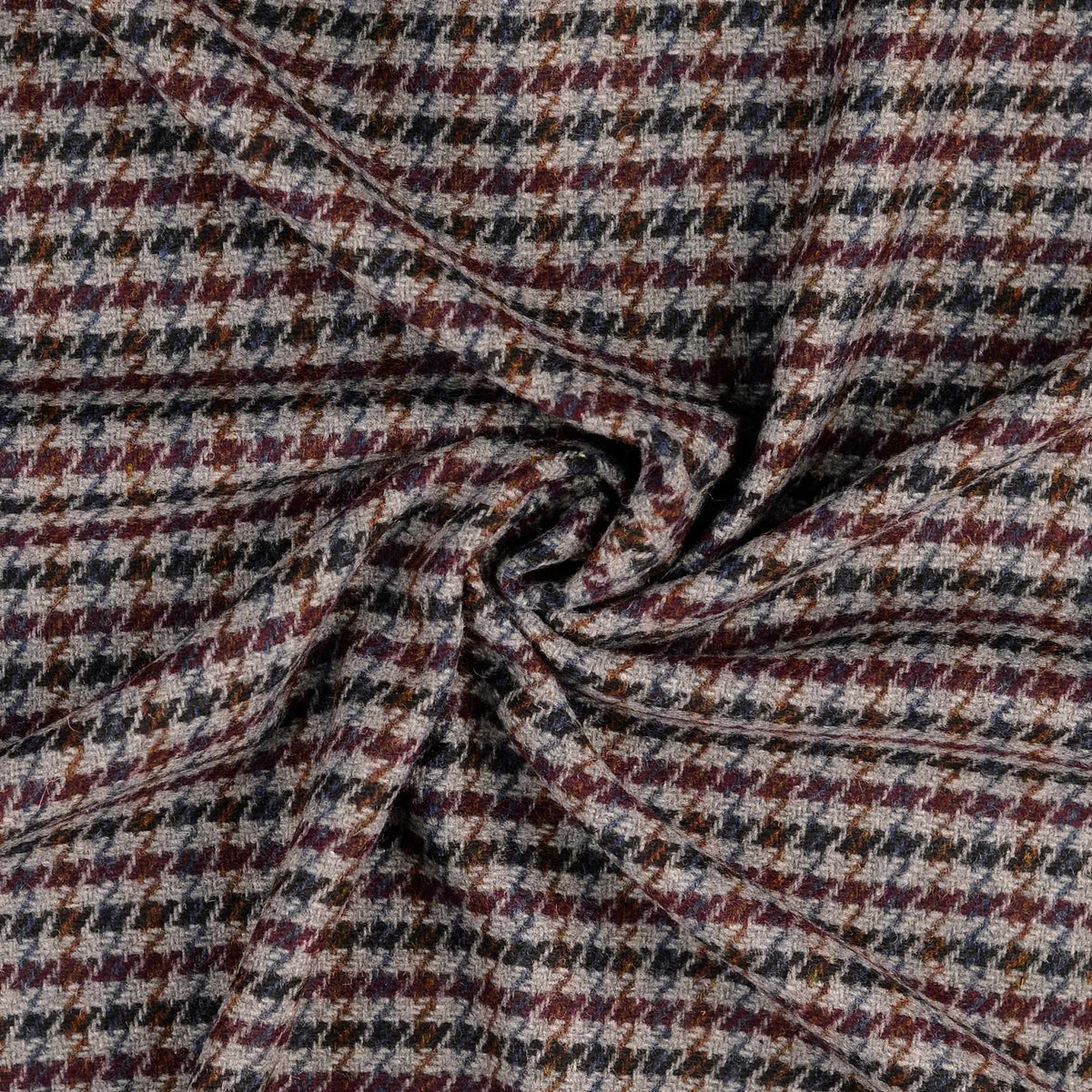 Hadrian Wool Mix Coating Jacketing and Suiting Fabric - Autumn Houndstooth