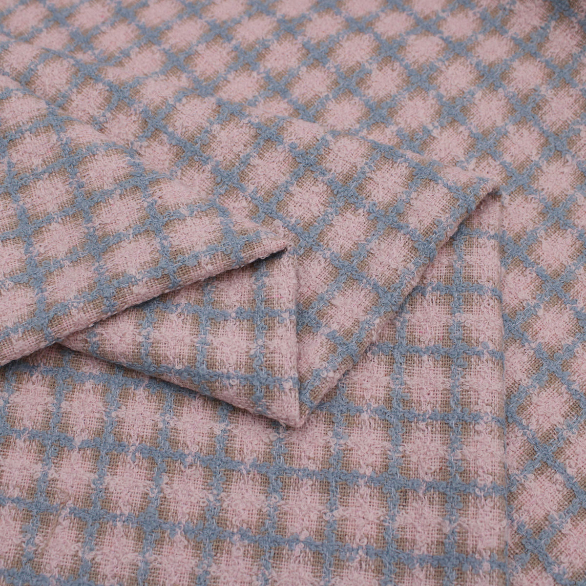 Blue Pink Check Tweed
