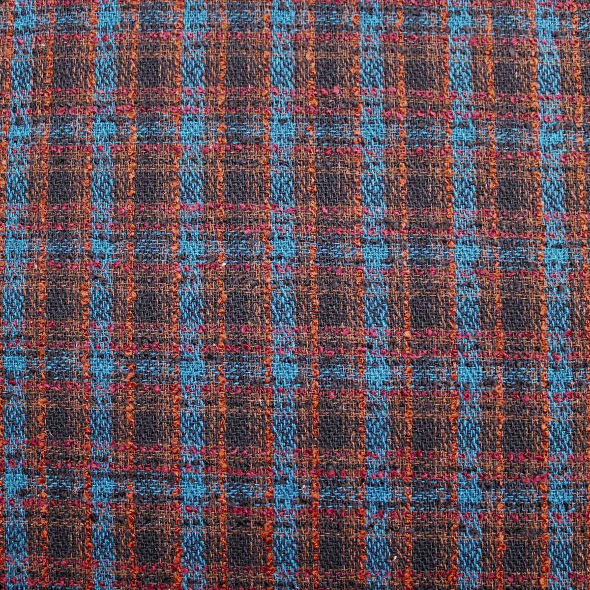 Brown Blue Check Tweed
