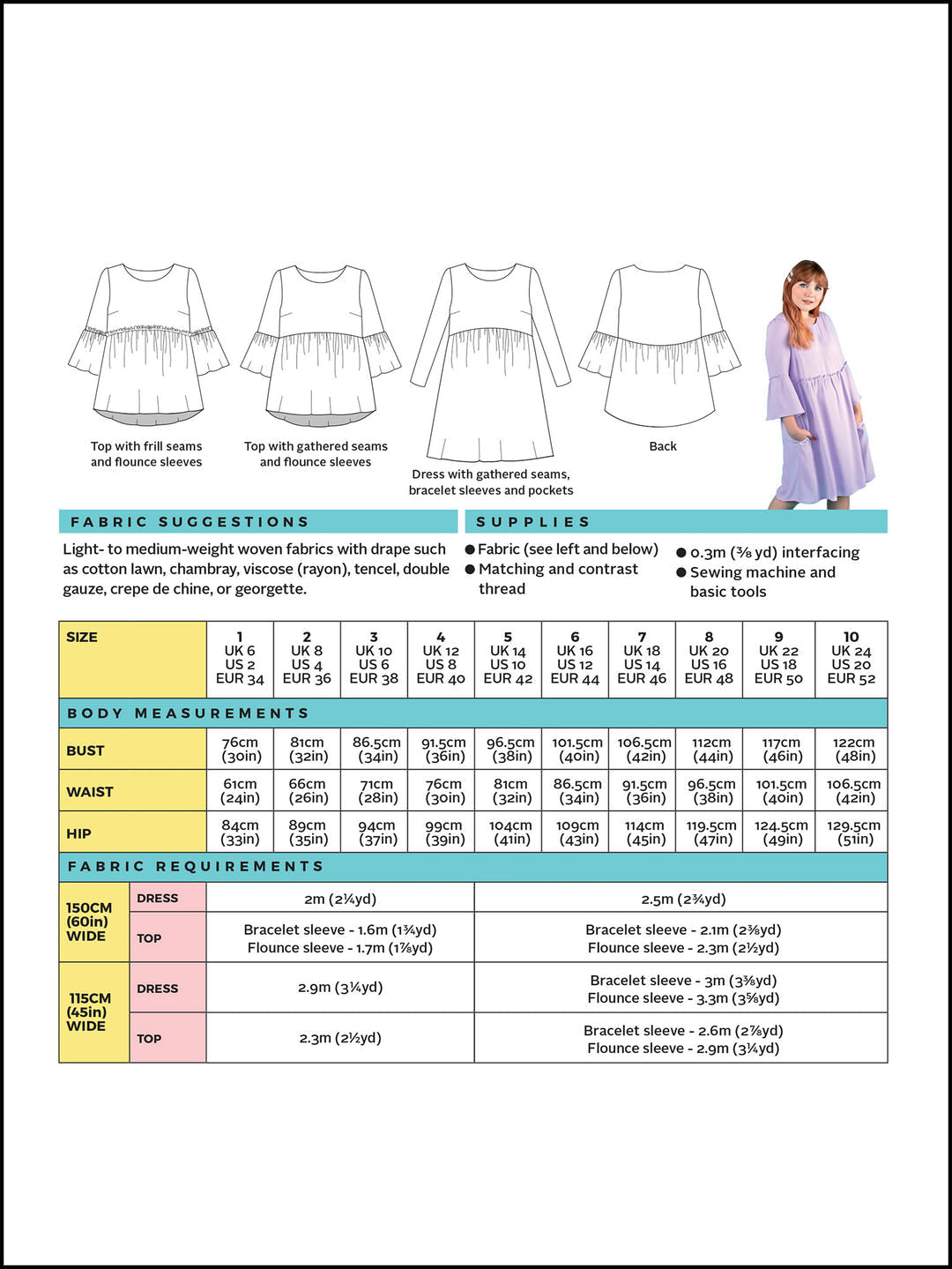 Indigo Smock Top and Dress Sewing Pattern - By Tilly and the Buttons