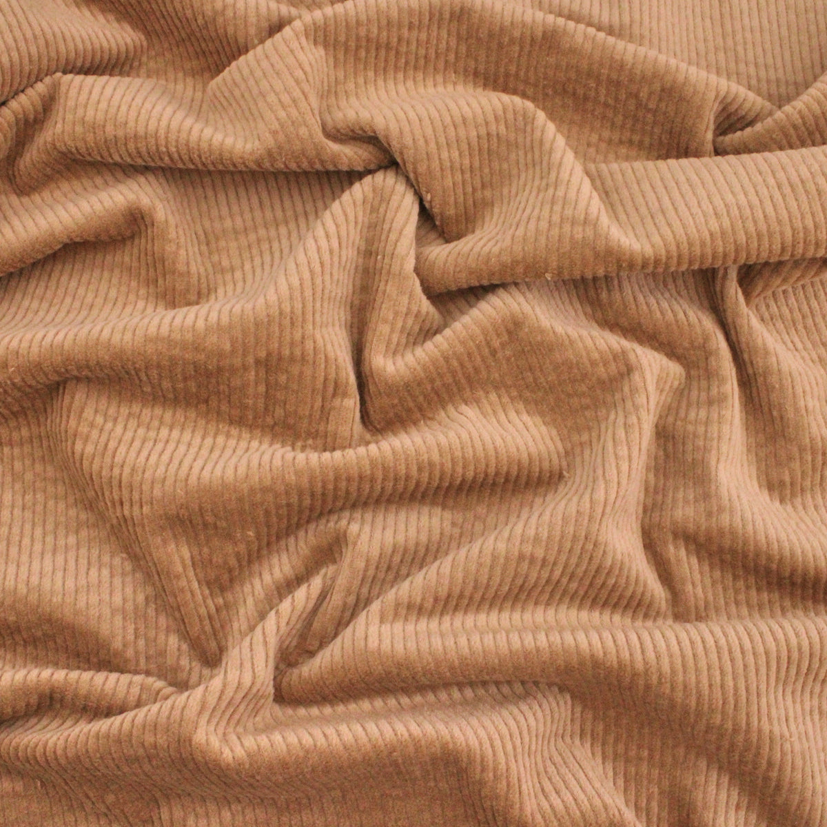 Jumbo 6 Wale Stretch Cotton Corduroy - Tan